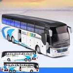 Setra Buss Leksaksbil För Pojkar Diecast Metallmodell För Barn Drag tillbaka Miniatyr Ljud Ljus Pedagogisk Samlingspresent Barn Airport Express