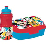 Flask- och smörgåslåda - Disney - Musse Pigg - 380 ml - Livsmedelsgodkänd plast - Halkfri