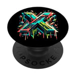 Lettre initiale du nom de l'alphabet X dans le style graffiti art PopSockets PopGrip Interchangeable