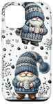 Coque pour iPhone 12/12 Pro Blue Snowflake Pattern For Women Hot Cocoa Gnome For Xmas