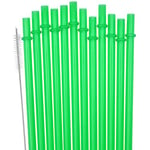 SUNDEE Reusable Plastic Straws Fit for Mason Jars, Tumblers, Long Rainbow Colored Unbreakable Drinking Straws, BPA Free and Eco Friendly, Set of 12 Pcs Straws with Cleaning Brush - Green