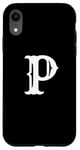 iPhone XR Letter P in white large bold American west style font Case