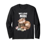 Nibi The Diva Beaver, Wild, Cute and Free, We Love Nibi Long Sleeve T-Shirt