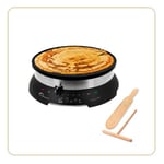 LITTLE BALANCE 8538 Celtic Chef, Crêpière électrique 3 en 1 : Crêpes, Galettes, Plancha, Plaque XXL Diamètre 33 cm, Thermostat réglable, 1300 W, Noir