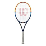 Wilson Raquette de Tennis , Wilson Prime, Unisexe, pour Joueurs Débutants à Intermédiaires, Taille de Manche L2, Bleu/Orange, Wr012710U2