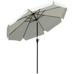 2.7m Patio Umbrella Garden Parasol with Crank, Ruffles, 8 Ribs