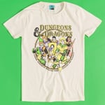 Dungeons & Dragons Cartoon Group Natural T-Shirt : S,M,L,XL