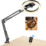 Ring Light with Tripod Stand & Phone Holder Overhead Mount,10" Ringlight Desk St