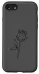 Coque pour iPhone SE (2020) / 7 / 8 Rose noire abstraite dessin minimaliste Line Art