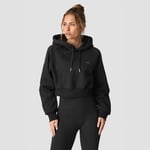 Everyday Cropped Hoodie Svart