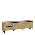 Furniture To Go | Nikomedes, Spica Oak & Matt Black & Bartex Oak, TV Unit