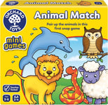 Orchard Toys Animal Match Mini Game, Small and Compact, Travel Game, Animal The