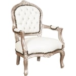 Biscottini - Fauteuil lit baroque 73x50x51 cm Chaise Louis xvi style français Fauteuil de chambre tapissé Fauteuil avec accoudoirs rembourré