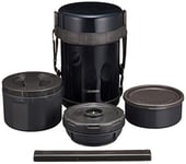 Zojirushi Lunch Box Bento Stainless Thermos Food Jar Navy Black SL-GG18-BD F/S