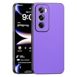 TAUYN Coque pour Oppo Reno 12 Pro 5G / Reno12 Pro 5G, Ultra-Fin Premium PU Cuir Back et Monture en Silicone Souple Etui, Antichoc, Anti-Rayures Bumper Housse. - Violet