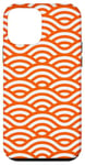 Coque pour iPhone 12 mini Motif simple vagues orange et blanc sans couture