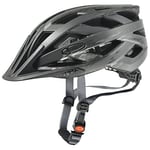 uvex i-vo cc - Lightweight All-Round Bike Helmet for Men & Women - Individual Fit - Upgradeable with an LED Light - Black-Smoke Matt - 52-57 cm