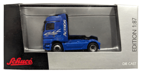 1:87 Scale Schuco 22056 Mercedes Benz 1854 Actros V8 4 x 2 Tractor Unit - Blue