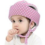 IULONEE Baby Protective Helmet Infant No Bumps Safety Hats Head Cushion Bumper Bonnet for Toddler Crawling Head Protection (Pink)