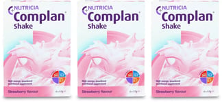 Complan Shake Strawberry Flavour, 4 x 57 g Sachets - Pack of 3