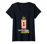 Womens Escape Room Queen For Point And Click Enthusiast V-Neck T-Shirt