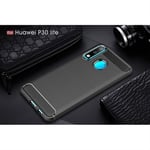 Carbon Fibre Brushed TPU Cover til Huawei P30 Lite - Black