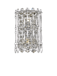 Impex Alita 2 Light Crystal Droplet Wall Light, Chrome