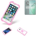 protective ring for Realme 12+ 5G Silicone Case Softcase Bumper pink