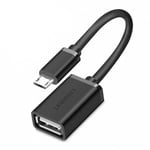 Sovitin Ugreen USB (naaras) - micro USB (uros) OTG 12 cm USB 2.0 480 Mbps, musta (US133 10396).