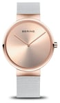 Bering 14539-266 Classic (39mm) Rose Gold Dial / White Steel Watch