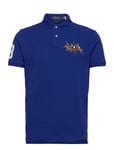 Custom Slim Fit Triple-Pony Polo Shirt Tops Polos Short-sleeved Blue Polo Ralph Lauren