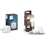 Philips Hue Smart Plug for Smart Home Automation. Works with Alexa & New White Smart Light Bulb 75W - 1100 Lumen (E27 Edison Screw) with Bluetooth. Works with Alexa, Google Assistant, Apple Homekit