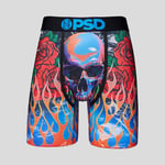 PSD Rose N Bones Skull Floral Flames Colorful Underwear Boxer Briefs 222180078