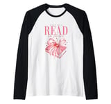 Let Me Read in Peace Cute Coquette Book Lover Present Raglan Baseball Tee