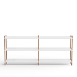 NINE - BOLT Shelving 2000 - 3 shelves Oak Natural White - Hyllor och hyllsystem - Lennart Ebert - Vit - Metall/Trä