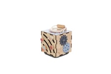 EverEarth Petit Cube Motricité Bois Durable 6 en 1 - Astronautes Galaxie - Cube d'Activités 15 x 15 x 15 cm avec Peintures à l'Eau Écologiques et Inoffensives - Jeu de Motricité dès 18 mois EE33939