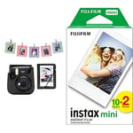 Instax Mini 11 Camera Accessory Kit, Charcoal Gray & Fujifilm mini instant film White Border, 20 shot Pack, suitable for all mini cameras and printers