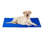 Relaxdays Self-Cooling Dog Mat, Wipeable, Gel Pad, Blanket for Animals, Polyester, Blue, 1 Piece