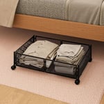 Underbed Storage Container Sturdy Under Bed Organizer Foldable With Wheels For