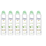 6 x 250ml Dove Cucumber & Green Tea Scent Anti-perspirant Deodorant Body Spray