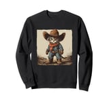 Black Cat in Cowboy Boots Sweatshirt