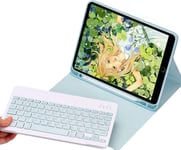 Strado Tablet Case Med Bluetooth-Tangentbord Och Pennhållare För Apple Ipad 7/ 8 10.2 2019/ 2020 (Blå) Universal