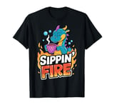 Sippin’ Fire Cute Dragon Tea Lover T-Shirt