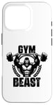 Coque pour iPhone 16 Pro Gym Beast Gorilla Haltérophilie Citation Gym Fitness