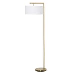 Golvlampa Golvlampa E27 Sockel För Vardagsrum Sovrum Kontor Metall Stål Linne Guld + Vit 47 X 37 X 153 Cm