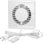 BF-100 Extracteur d'Air 100 mm Montage Mural Ventilateur Silencieux (avec câble 1,3 m et interrupteur)