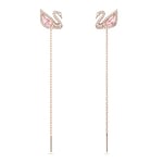 Swarovski Boucles d'oreilles Dazzling Swan, multicolore, plaqué or rose