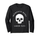 Stoic Philosophy Memento Mori Amor Fati Skull Stoicism Quote Long Sleeve T-Shirt