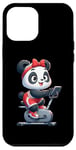 Coque pour iPhone 14 Pro Max Panda sur vélo d'appartement Gym Fitness Entraînement Sport