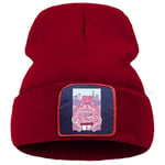 ZZDGFC Sailor Moon Dessin Animé Imprimé Unisexe Casquette Dessin Animé Chaud Hiver Casquettes Couleur Unie Simples Casquettes Tricotées Casquette Créative   Vin Rouge